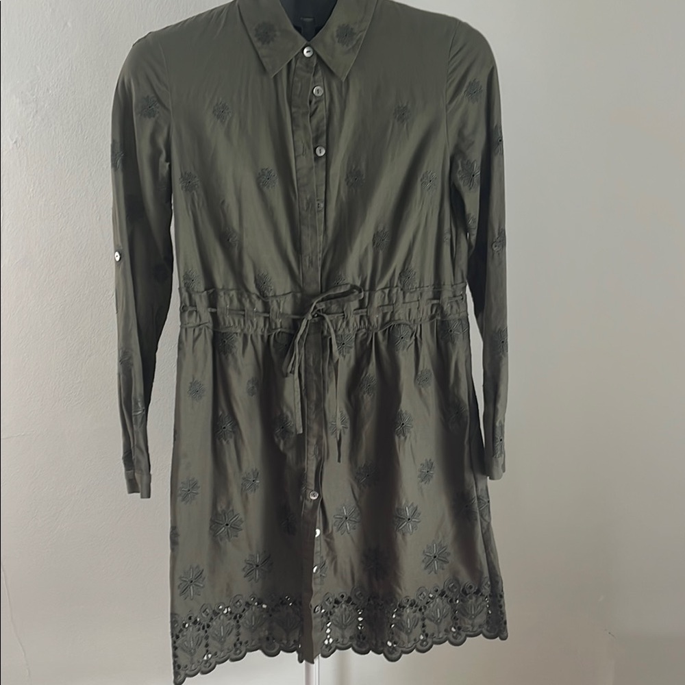 Diane Von Furstenberg Green Long Sleeve Dress